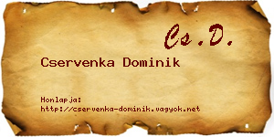 Cservenka Dominik névjegykártya